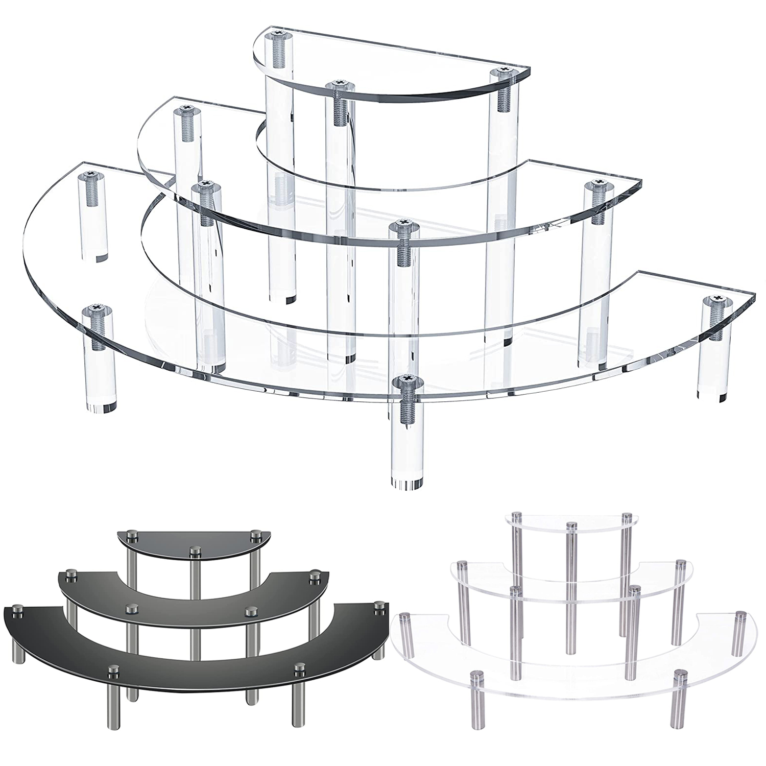 3-Tier Acrylic Round Cupcake D - Pop Display Shelf 评论和价格