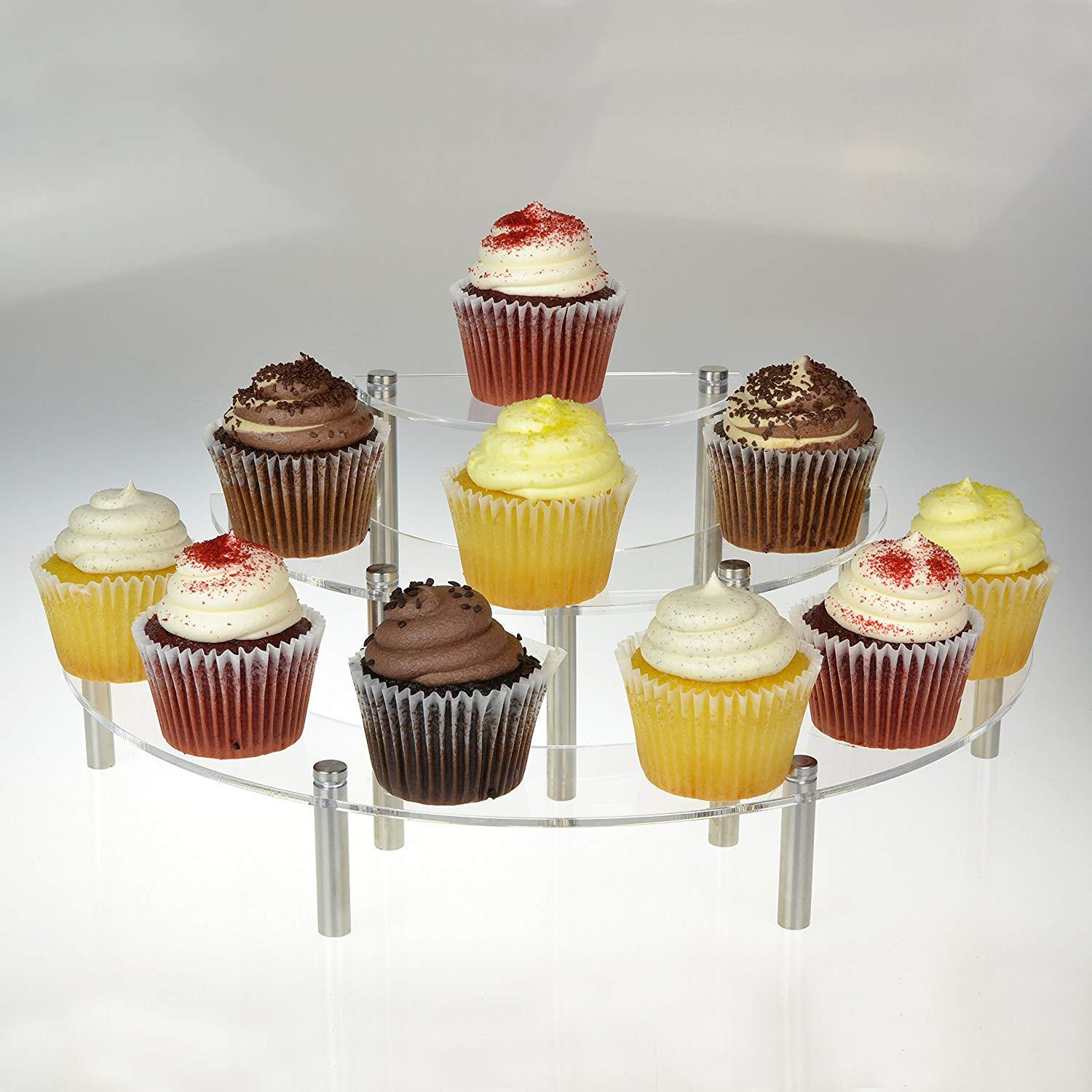 3-Tier Acrylic Round Cupcake D - Pop Display Shelf 评论和价格